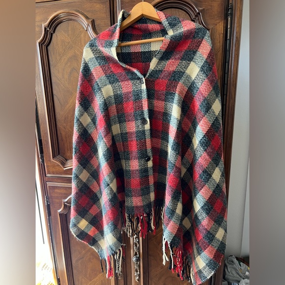 Woolrich Accessories - Woolrich size large shrug plaid.  Three buttons in front.  Folds to a great size